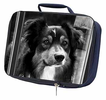 Border Collie in Window Navy Insulated School Lunch Box/Picnic Bag