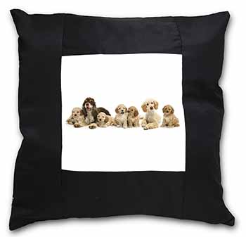 Cockerpoodles Black Satin Feel Scatter Cushion