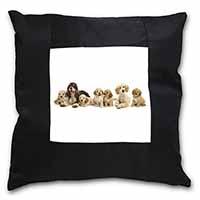 Cockerpoodles Black Satin Feel Scatter Cushion