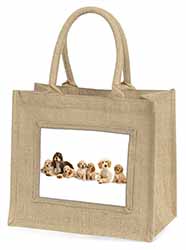 Cockerpoodles Natural/Beige Jute Large Shopping Bag