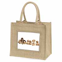 Cockerpoodles Natural/Beige Jute Large Shopping Bag