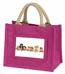 Cockerpoodles Little Girls Small Pink Jute Shopping Bag