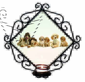Cockerpoodles Wrought Iron Wall Art Candle Holder