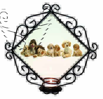Cockerpoodles Wrought Iron Wall Art Candle Holder