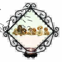 Cockerpoodles Wrought Iron Wall Art Candle Holder