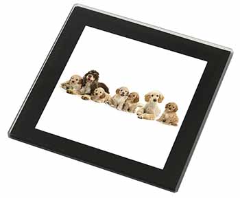 Cockerpoodles Black Rim High Quality Glass Coaster