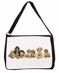 Cockerpoodles Large Black Laptop Shoulder Bag School/College