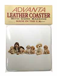 Cockerpoodles Single Leather Photo Coaster