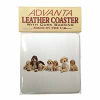 Cockerpoodles Single Leather Photo Coaster