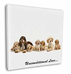 Cockerpoodles-Love- Square Canvas 12"x12" Wall Art Picture Print