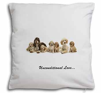 Cockerpoodles-Love- Soft White Velvet Feel Scatter Cushion