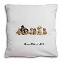 Cockerpoodles-Love- Soft White Velvet Feel Scatter Cushion