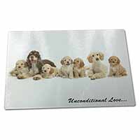 Large Glass Cutting Chopping Board Cockerpoodles-Love-