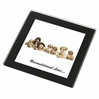 Cockerpoodles-Love- Black Rim High Quality Glass Coaster