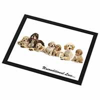 Cockerpoodles-Love- Black Rim High Quality Glass Placemat