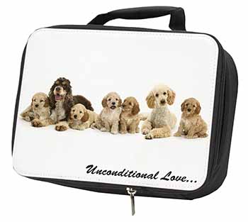 Cockerpoodles-Love- Black Insulated School Lunch Box/Picnic Bag