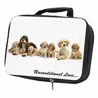 Cockerpoodles-Love- Black Insulated School Lunch Box/Picnic Bag