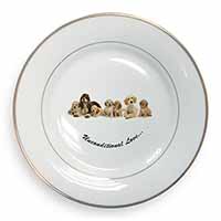 Cockerpoodles-Love- Gold Rim Plate Printed Full Colour in Gift Box
