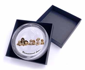 Cockerpoodles-Love- Glass Paperweight in Gift Box