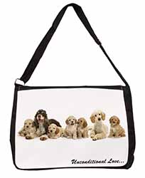 Cockerpoodles-Love- Large Black Laptop Shoulder Bag School/College