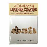 Cockerpoodles-Love- Single Leather Photo Coaster