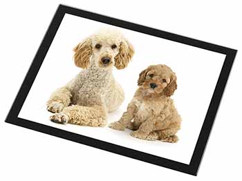 Poodle and Cockerpoo Black Rim High Quality Glass Placemat