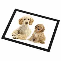 Poodle and Cockerpoo Black Rim High Quality Glass Placemat