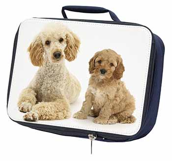 Poodle and Cockerpoo Navy Insulated School Lunch Box/Picnic Bag