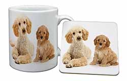 Poodle and Cockerpoo Mug and Coaster Set