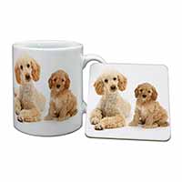 Poodle and Cockerpoo Mug and Coaster Set