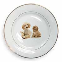 Poodle and Cockerpoo Gold Rim Plate Printed Full Colour in Gift Box