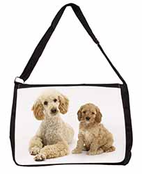 Poodle and Cockerpoo Large Black Laptop Shoulder Bag School/College