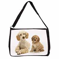 Poodle and Cockerpoo Large Black Laptop Shoulder Bag School/College