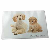 Large Glass Cutting Chopping Board Cockerpoo Pup 