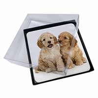 4x Cockerpoo Puppies Picture Table Coasters Set in Gift Box