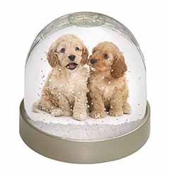 Cockerpoo Puppies Snow Globe Photo Waterball