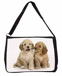 Cockerpoo Puppies Large Black Laptop Shoulder Bag School/College