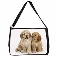 Cockerpoo Puppies Large Black Laptop Shoulder Bag School/College