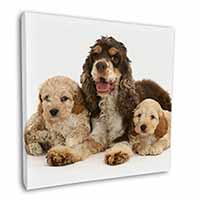 Cocker Spaniel and Cockerpoo Square Canvas 12"x12" Wall Art Picture Print