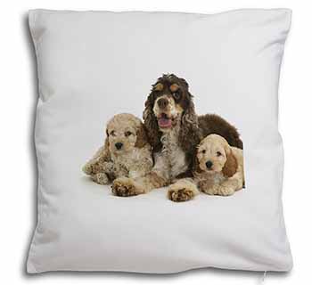 Cocker Spaniel and Cockerpoo Soft White Velvet Feel Scatter Cushion