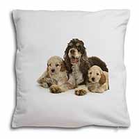 Cocker Spaniel and Cockerpoo Soft White Velvet Feel Scatter Cushion