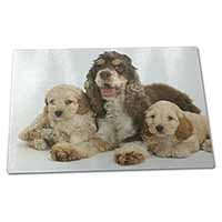 Large Glass Cutting Chopping Board Cocker Spaniel and Cockerpoo