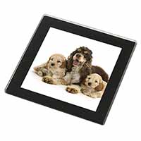 Cocker Spaniel and Cockerpoo Black Rim High Quality Glass Coaster