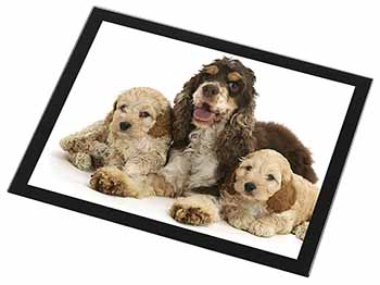 Cocker Spaniel and Cockerpoo Black Rim High Quality Glass Placemat