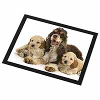 Cocker Spaniel and Cockerpoo Black Rim High Quality Glass Placemat