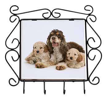 Cocker Spaniel and Cockerpoo Wrought Iron Key Holder Hooks