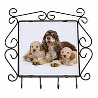 Cocker Spaniel and Cockerpoo Wrought Iron Key Holder Hooks