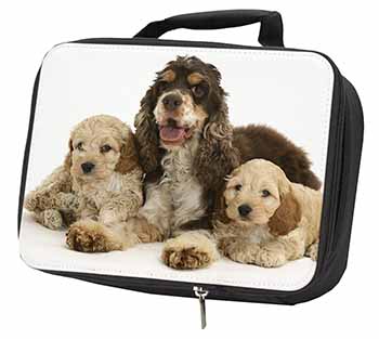 Cocker Spaniel and Cockerpoo Black Insulated School Lunch Box/Picnic Bag