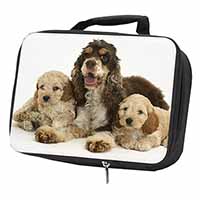 Cocker Spaniel and Cockerpoo Black Insulated School Lunch Box/Picnic Bag