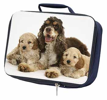 Cocker Spaniel and Cockerpoo Navy Insulated School Lunch Box/Picnic Bag